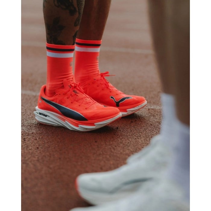 SHYU Crew Racing Socks - Poppy/White/Pencil - image 2