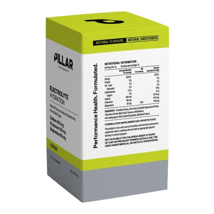 PILLAR Electrolyte Hydration 7g Sticks 15 Pack - Citrus - image 2