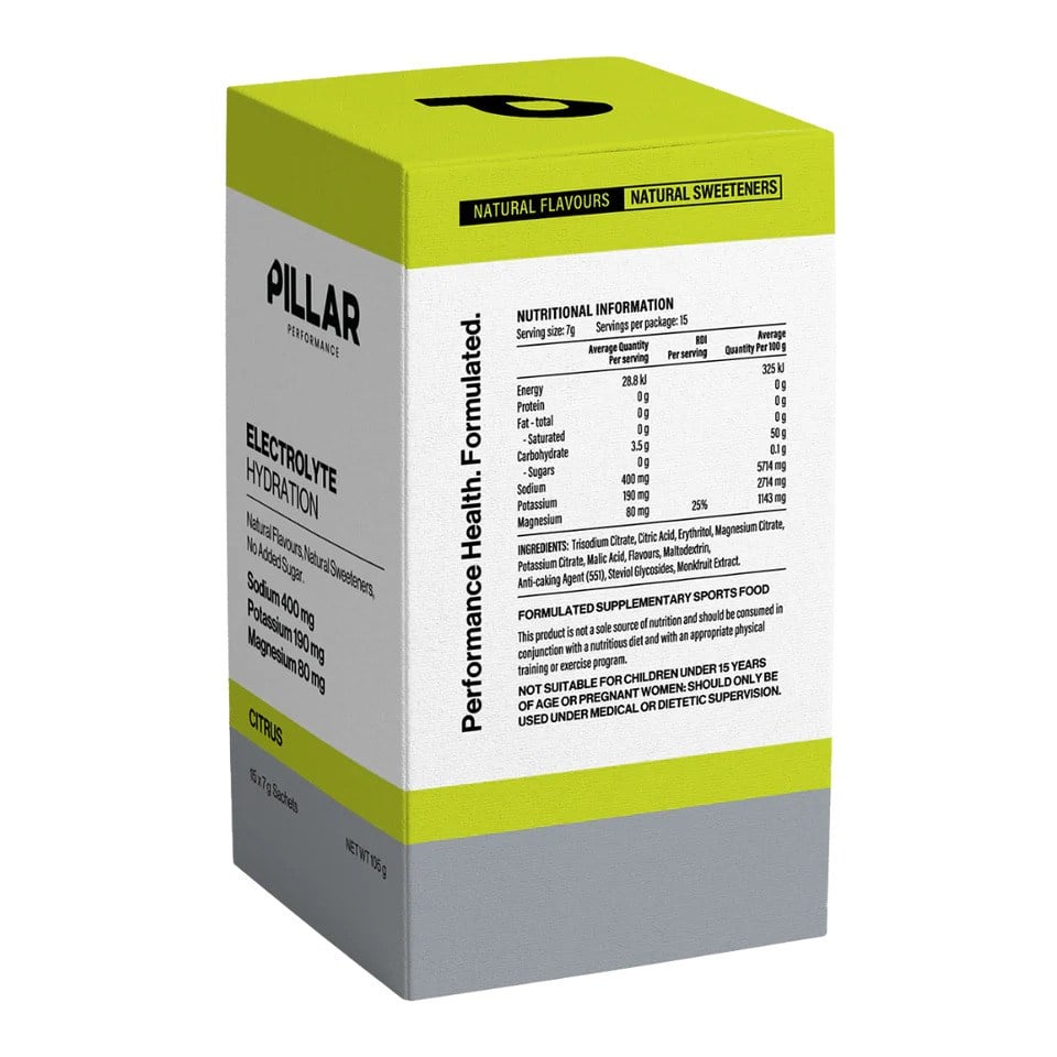 PILLAR Electrolyte Hydration 7g Sticks 15 Pack - Citrus - image 2