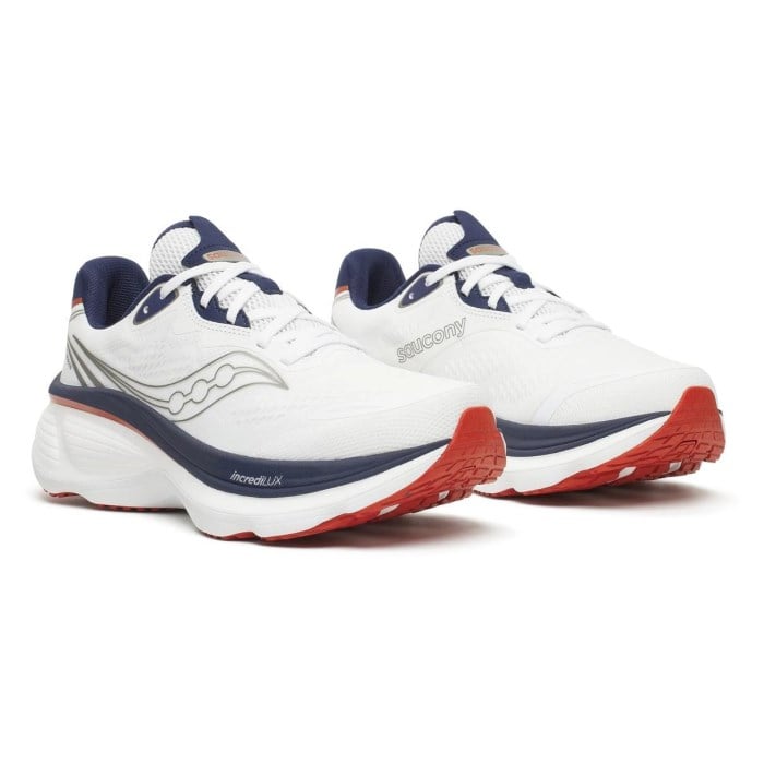 Saucony Hurricane 26 - Mens Running Shoes - White/Naval - image 2