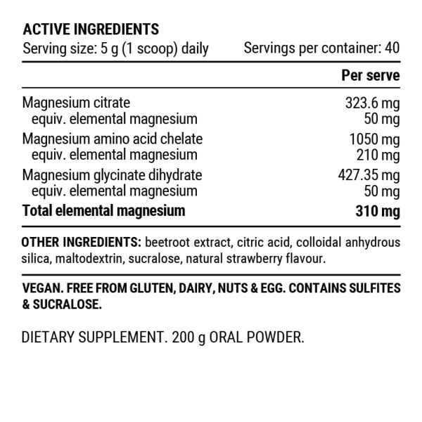 PILLAR Triple Magnesium Professional Recovery Powder - Pineapple Coconut - 200g Pouch Bag