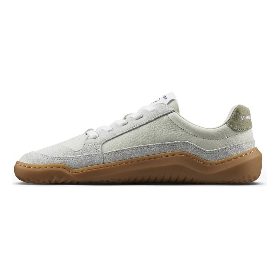 Vivobarefoot Gobi III Sneaker Leather - Mens Walking Shoes - Limestone/Dusty Green - image 2