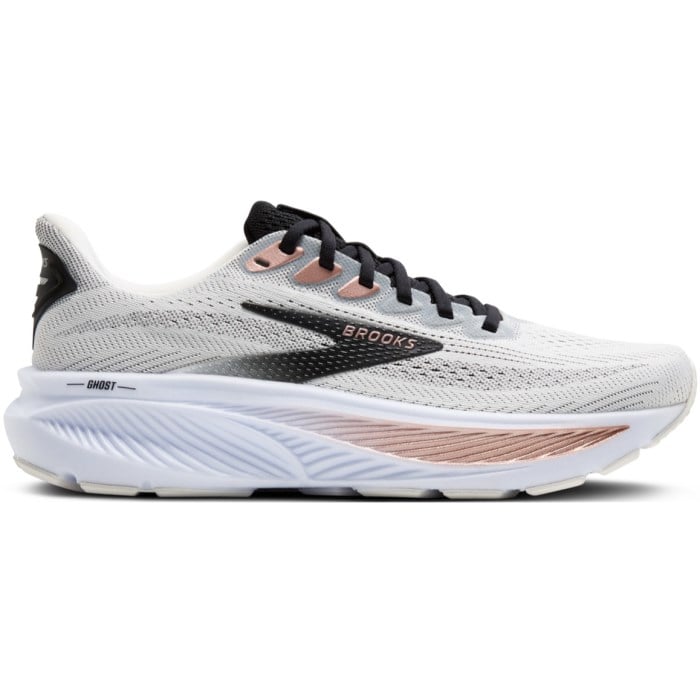 Brooks Ghost 17 - Womens Running Shoes - White/Black/Rose Gold
