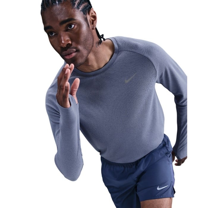 Nike Stride Mens Dri-FIT Running Waffle Crew - World Indigo/Reflective Silver