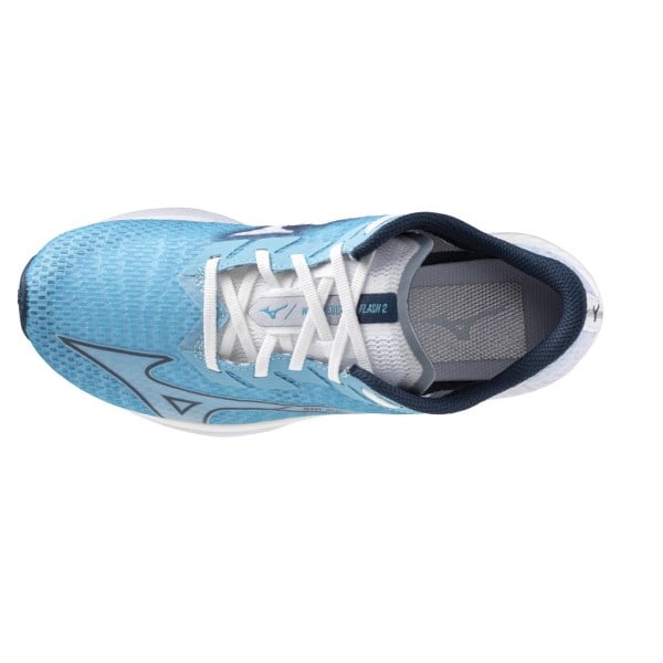 Mizuno Wave Rebellion Flash 2 - Womens Running Shoes - River Blue/Wing Teal/White