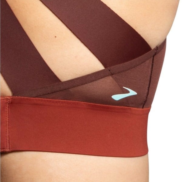 Brooks Drive Interlace Womens Running Bra - Copper/Run Raisin