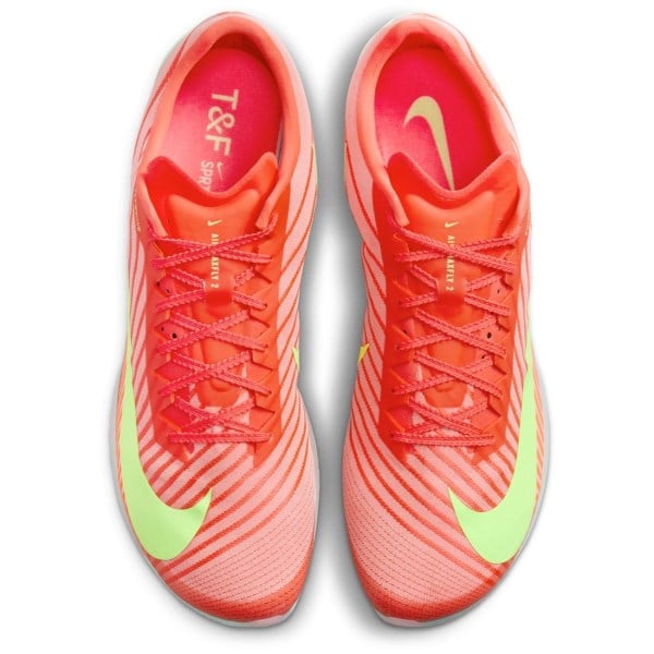 Nike Air Zoom Maxfly 2 - Unisex Track Sprint Spikes - Bright Crimson/Washed Coral/Lime Blast