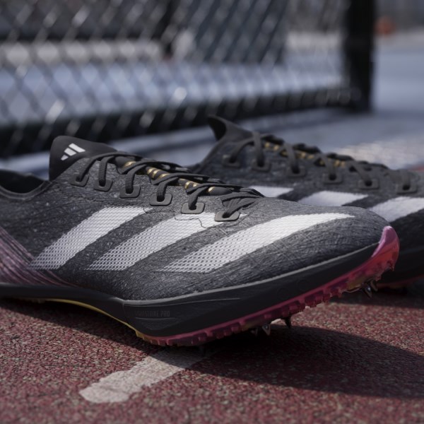 Adidas Adizero Prime SP 3 Strung - Unisex Track Sprint Spikes - Core Black/Zero Metallic/Spark