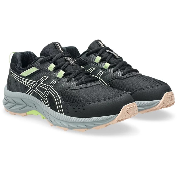 Asics Gel Venture 9 GS - Kids Trail Running Shoes - Black/Whisper Green