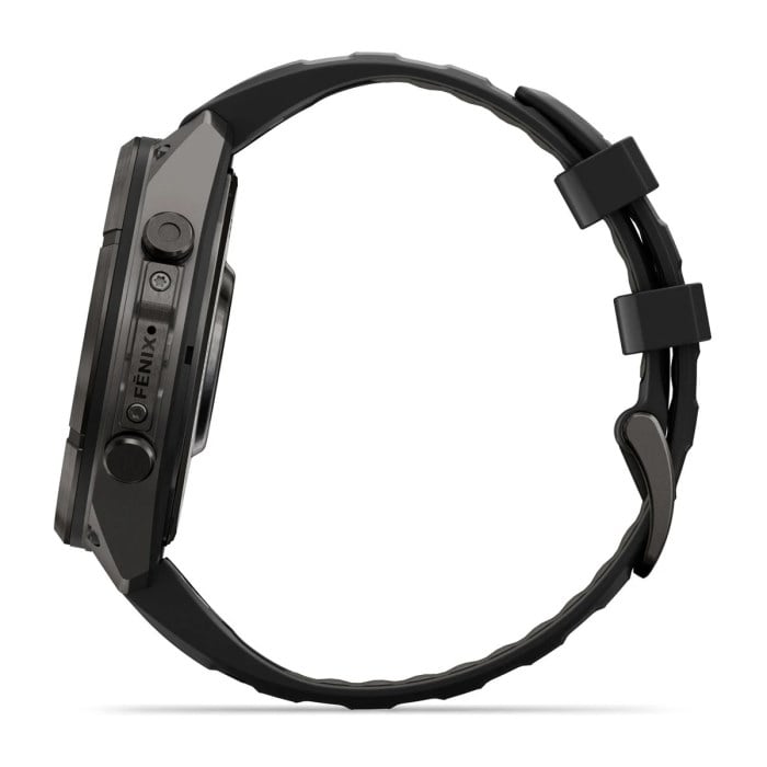 Garmin Fenix 9 Pro 47mm Premium Multisport Smartwatch - Carbon Grey DLC Titanium with Black/Pebble - Carbon Grey DLC Titanium with Black/Pebble Grey Silicone Band - image 8