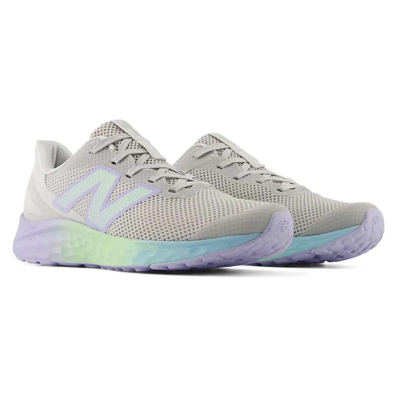 New Balance Fresh Foam Arishi v4 Lace - Kids Running Shoes - Grey Matter/Daybreak/Cosmic Jade