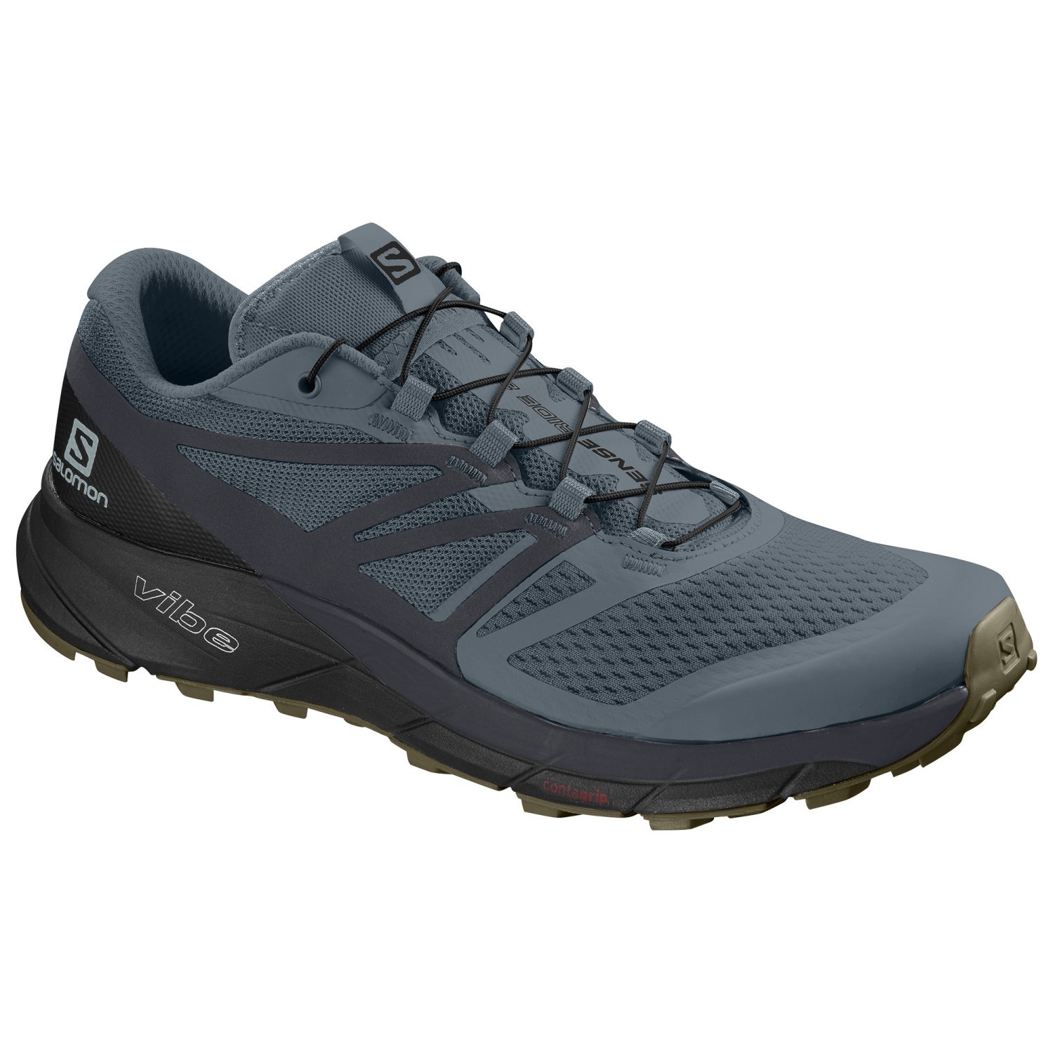 Salomon Sense Ride 2 - Mens Trail Running Shoes - Stormy Weather/Ebony/Black