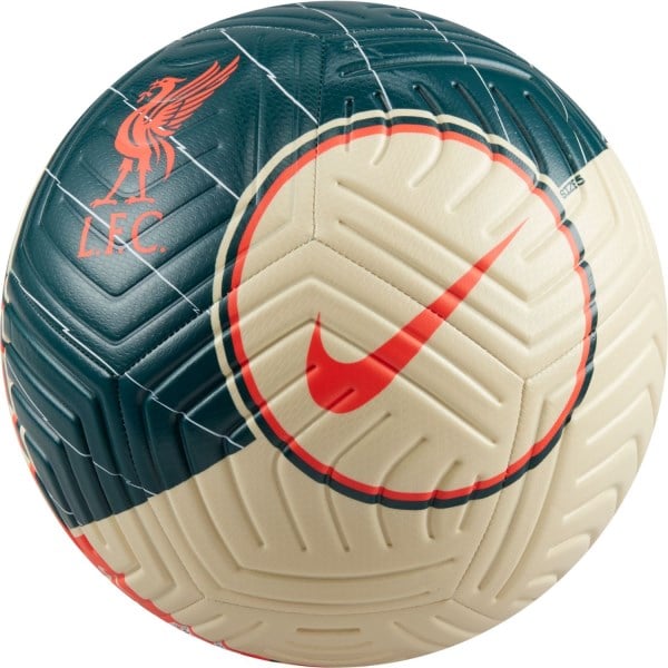 Nike Liverpool FC Strike Soccer Ball - Size 5 - Fossil/Dark Atomic Teal/Bright Crimson