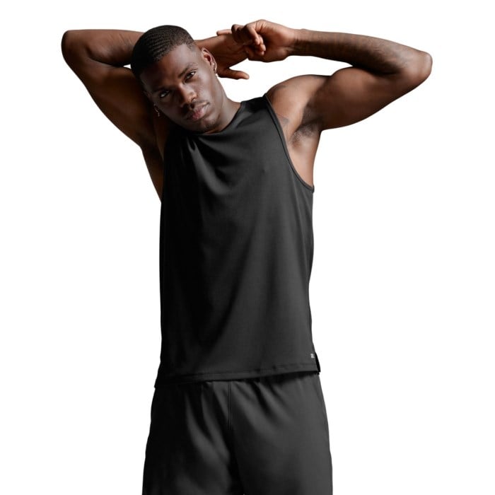 2XU Aero Mesh Mens Running Tank Top - Black/Silver Reflective