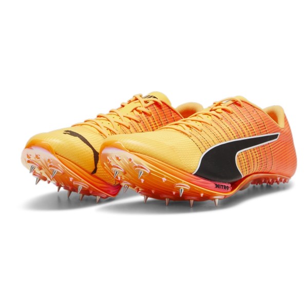 Puma evoSpeed Sprint Nitro 2 - Unisex Track Sprint Spikes - Sun Stream/Sunset Glow/Black