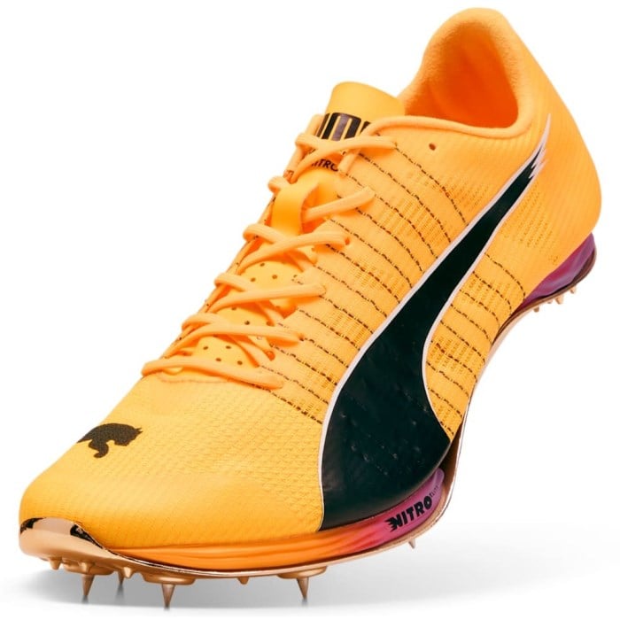Puma evoSpeed 400 Nitro Elite 2 - Unisex Mid Distance Running Spikes - Sun Stream/Pure Magenta/Puma