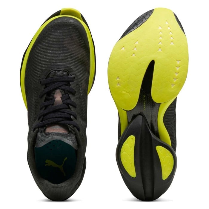 Puma Fast-R 3 Nitro Elite Aston Martin Aramco F1 - Womens Running Shoes - Black/Lime Shimmer/Green