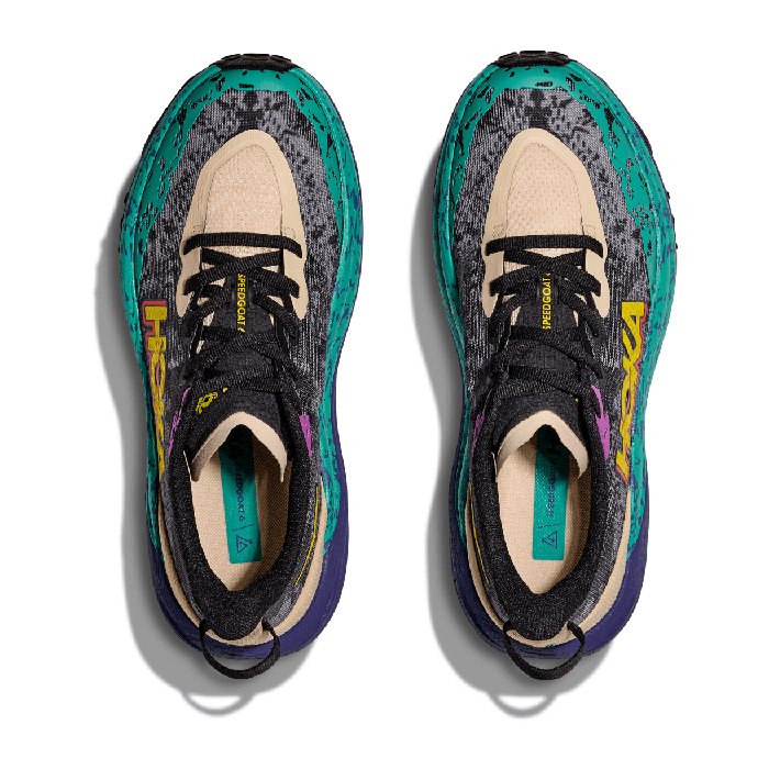 Hoka Speedgoat 6 - Womens Trail Running Shoes - Oatmeal/Mountain Iris