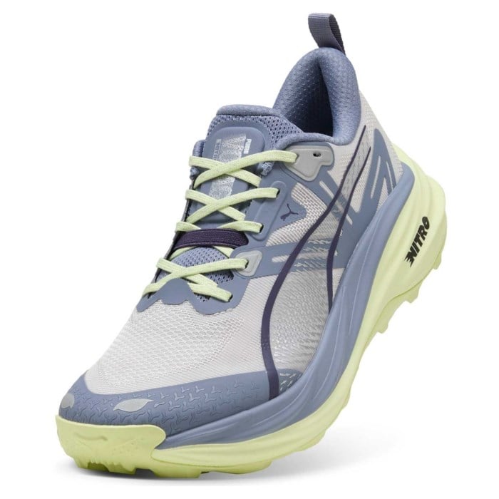 Puma Voyage Nitro 4 - Mens Trail Running Shoes - Vibrant Silver/Gray Sky/Apple Spritz