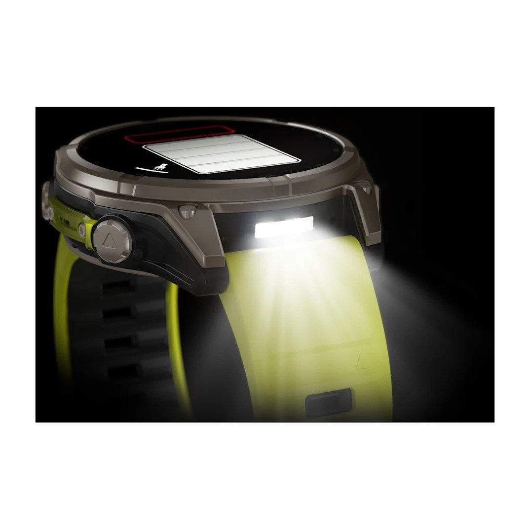 Garmin Fenix 8 Solar 47mm Sapphire Edition Titanium Watch - Amp Yellow/Graphite Silicone Band - image 9