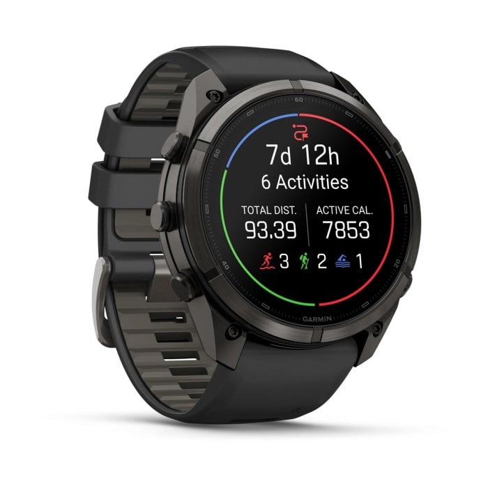 Garmin Fenix 9 Pro 51mm Premium Multisport Smartwatch - Carbon Grey DLC Titanium with Black/Pebble - Carbon Grey DLC Titanium with Black/Pebble Grey Silicone Band - image 3