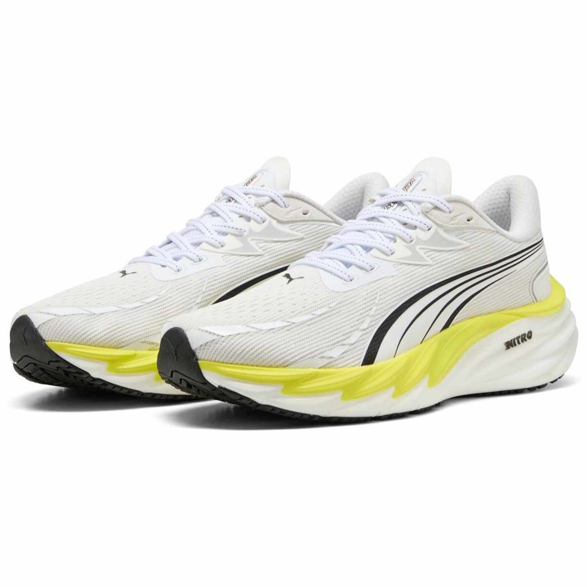 Puma Velocity Nitro 4 - Mens Running Shoes - Puma White/Lux Lime