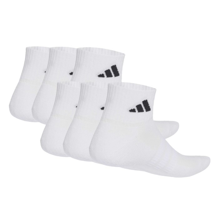 adidas Cushioned Essentials Unisex Ankle Socks - 6 Pack - White/White/Black - image 2