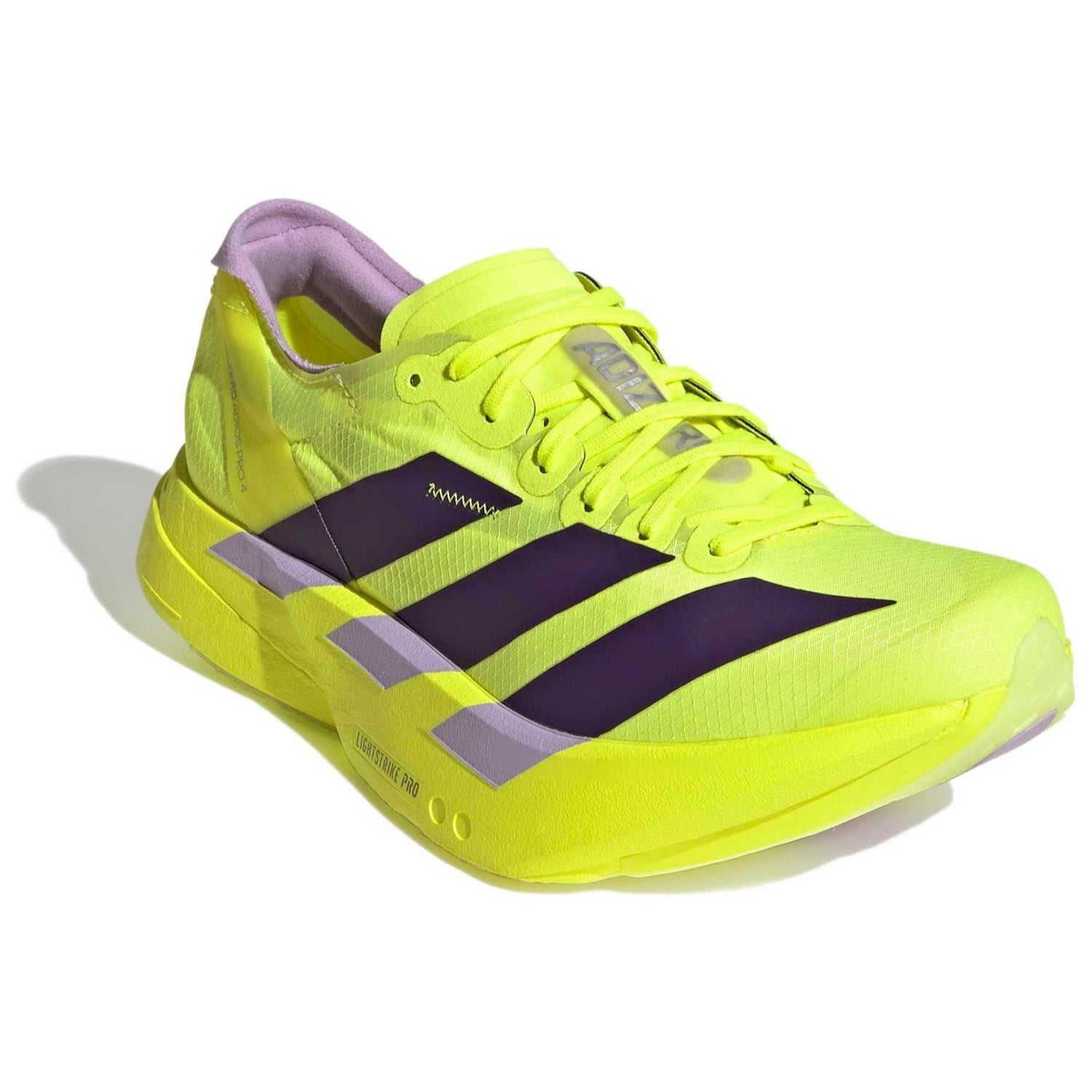 adidas Adizero Adios Pro 4 - Womens Racing Shoes - Solar Yellow/Aurora Plum/Powder Plum