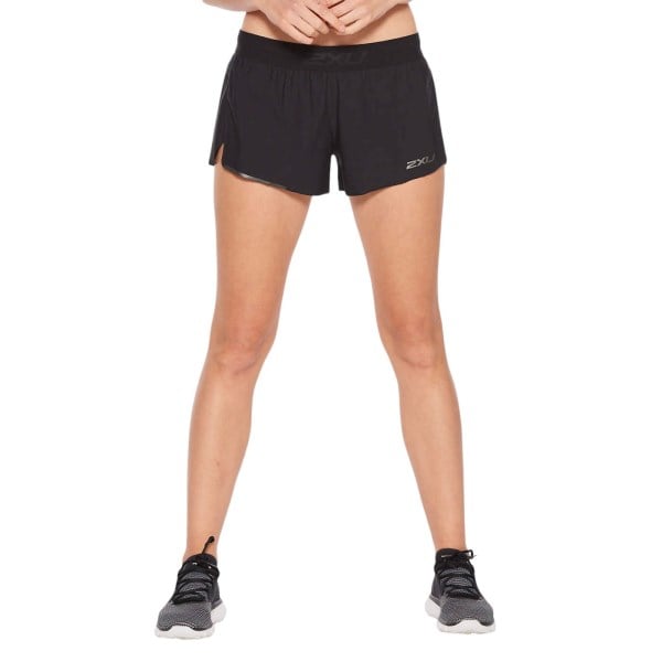 2XU GHST 3 Inch Womens Running Shorts - Black/Black Reflective