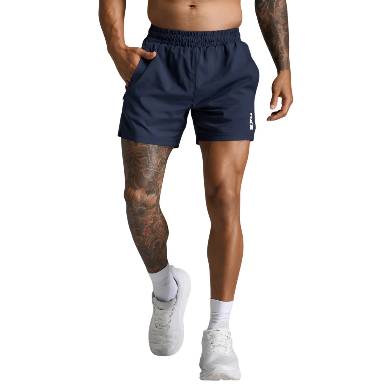 2XU Aspire 5 Inch Mens Running Shorts - Midnight/White