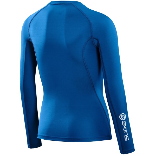 Skins Series-1 Youth Kids Compression Long Sleeve Top - Bright Blue