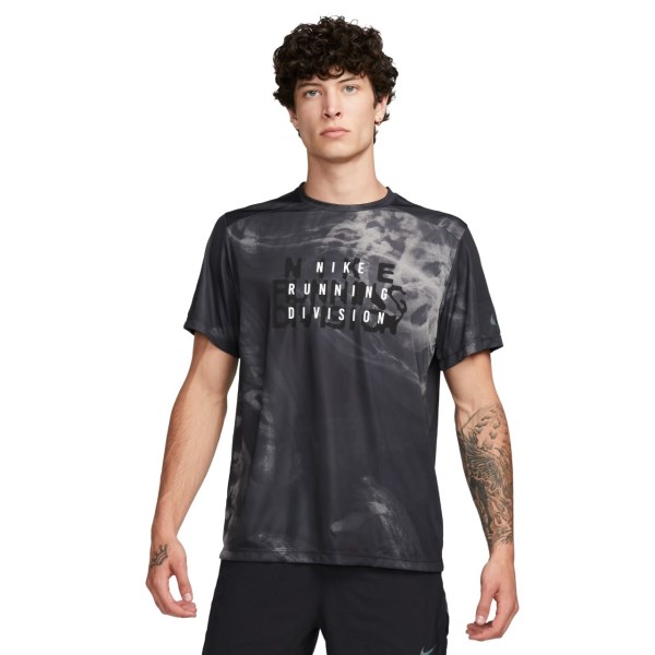 Nike Dri-Fit Run Division Rise 365 Mens Running T-Shirt - Black/Reflective Black