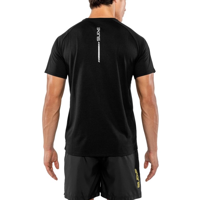 Skins Activewear Mens Raglan Sleeves T-Shirt - Black