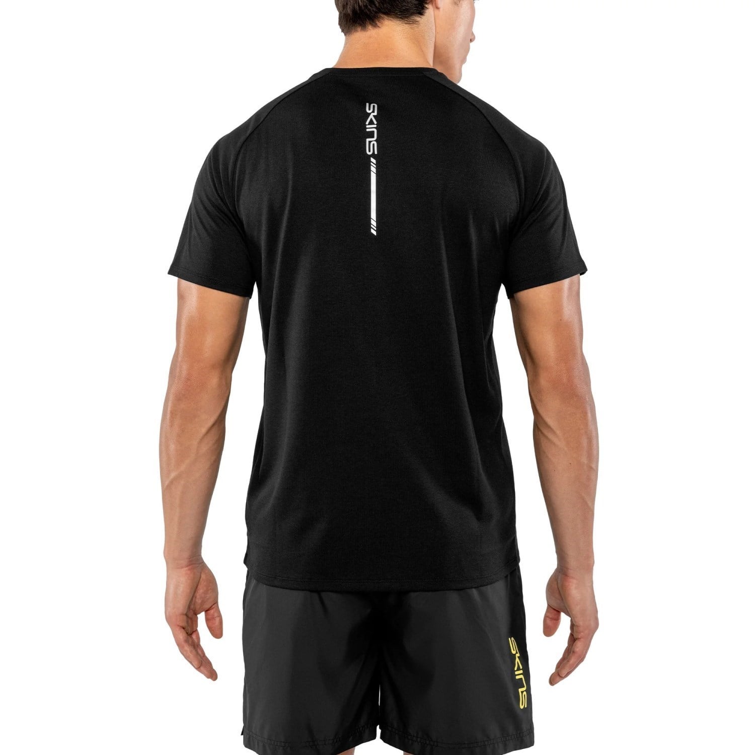 Skins Activewear Mens Raglan Sleeves T-Shirt - Black