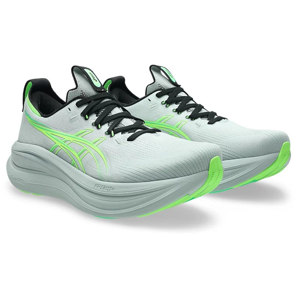 Asics Gel Nimbus 28 - Mens Running Shoes - Cold Moss/Illuminate Green