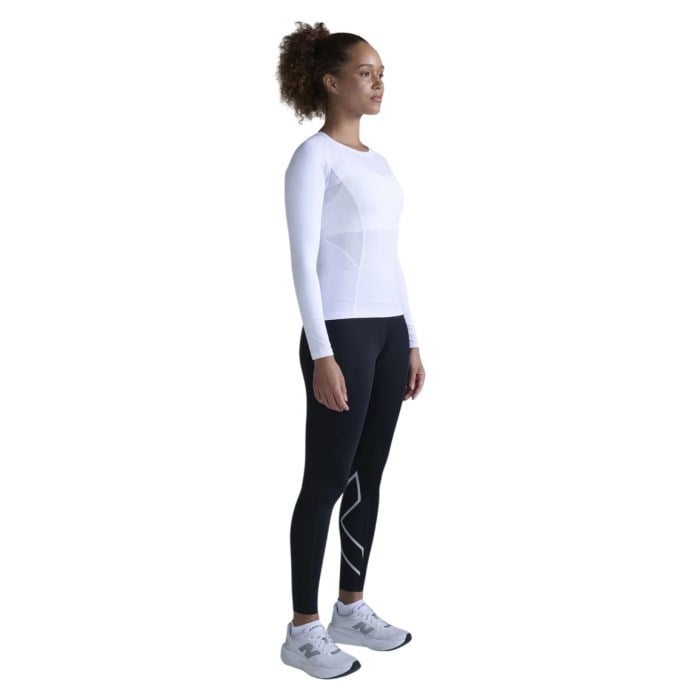 2XU Core Compression Womens Long Sleeve Running Top - White/White - image 5