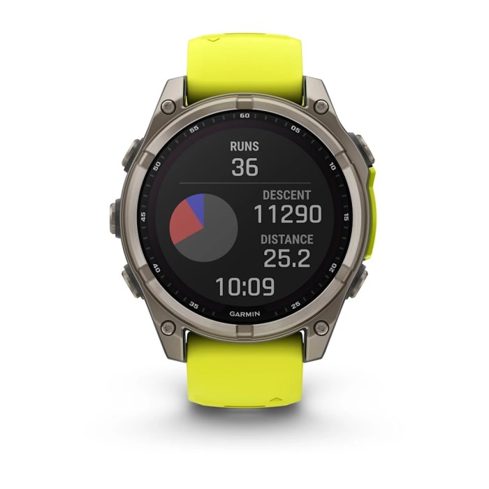 Garmin Fenix 8 Solar 47mm Sapphire Edition Titanium Watch - Amp Yellow/Graphite Silicone Band - image 11