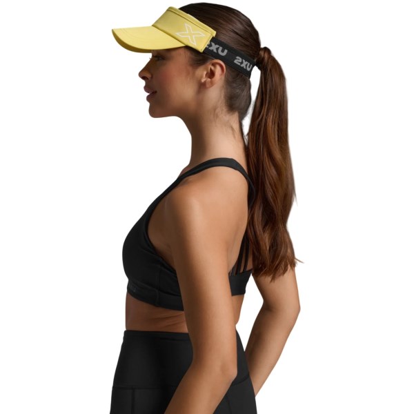 2XU Performance Running Visor - Pixel Lemon/White