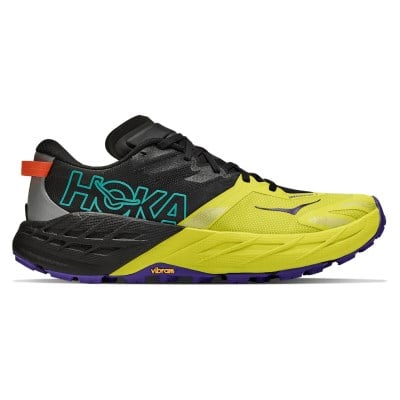 Hoka Speedgoat 7 - Mens Trail Running Shoes - Black/Hoka Citrus