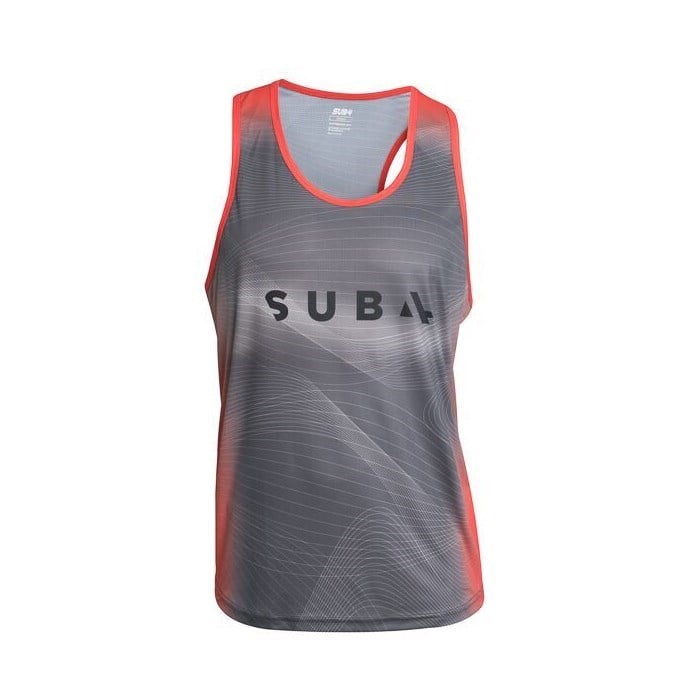 SUB4 Drylyte Pro Racerback Singlet - Grey/Red