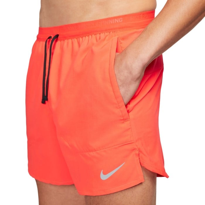 Nike Dri-Fit Stride 5 Inch Brief-Lined Mens Running Shorts - Bright Crimson/Black/Reflective Silver