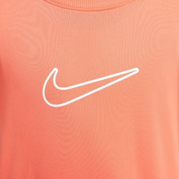 Nike Girls Dri-Fit Short Sleeved Top - Magic Ember/White