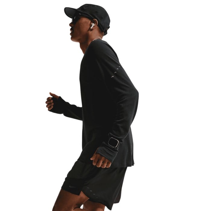 Nike Stride Mens Dri-Fit 5 Brief-Lined Running Shorts - Off Noir/Black/Black/Black Reflective - image 3