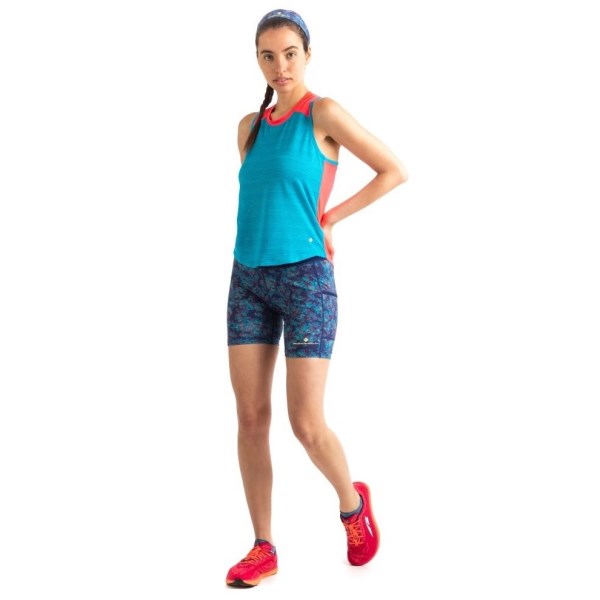 Ronhill Life Stretch Womens Running Shorts - Deep Blue/Micro Floral