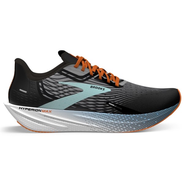Brooks Hyperion Max - Mens Road Racing Shoes - Black/Grey/Orange Fish
