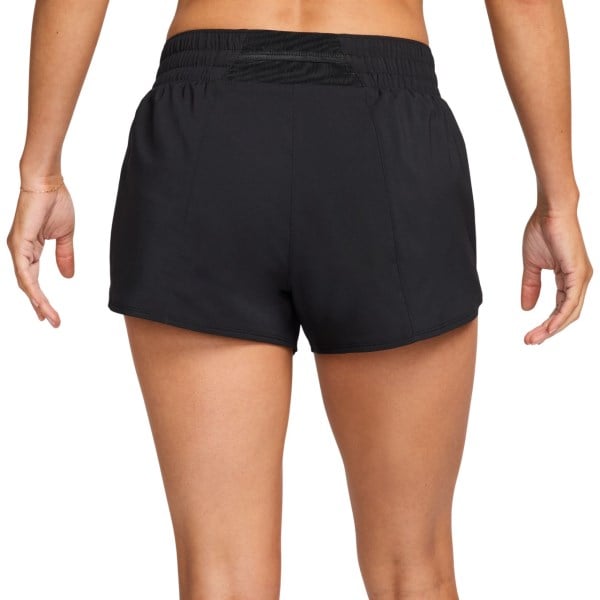 Nike Womens One Dri-Fit Mid Rise Breif Lined Graphic Shorts - Black/White