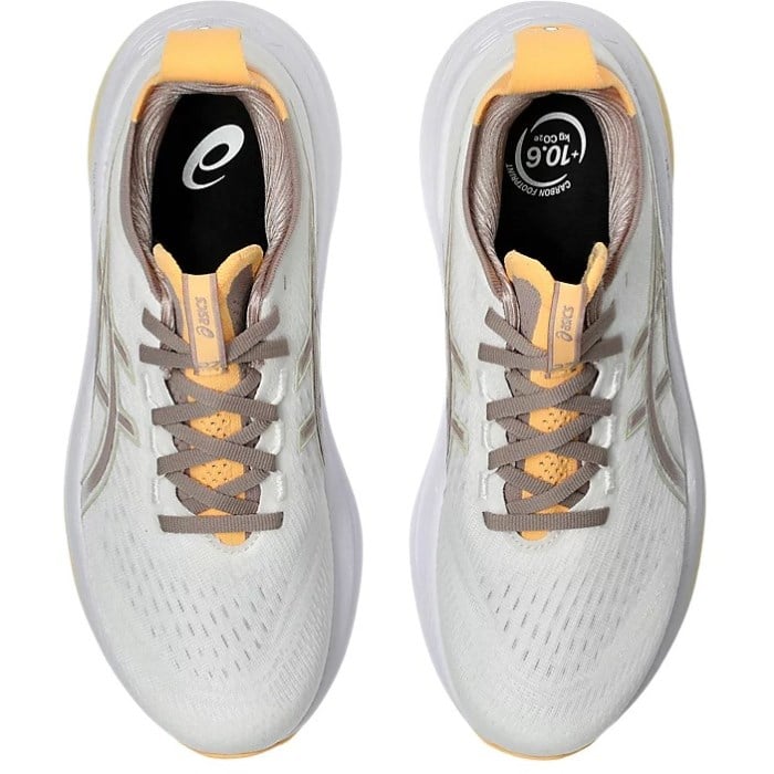 Asics Gel Nimbus 27 - Womens Running Shoes - White/Fawn