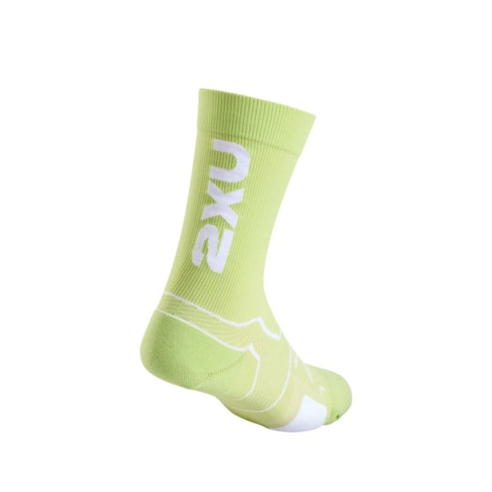 2XU Vectr Cushion Crew - Unisex Running Socks - Cool Matcha/White