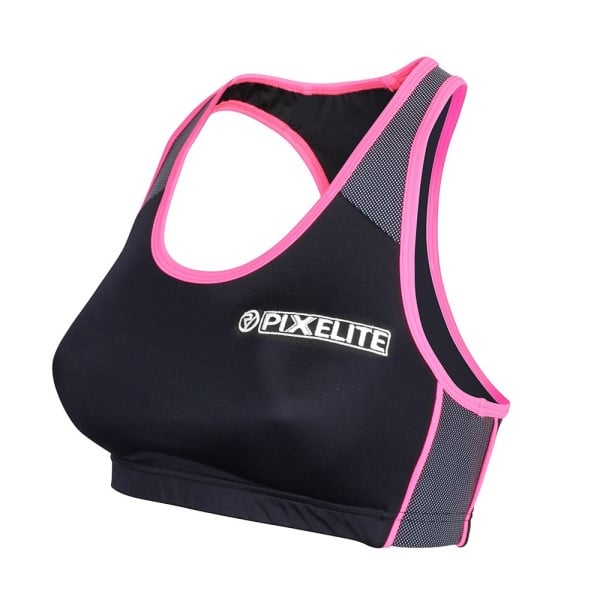 Proviz PixElite Womens Sports Bra - Black/Pink