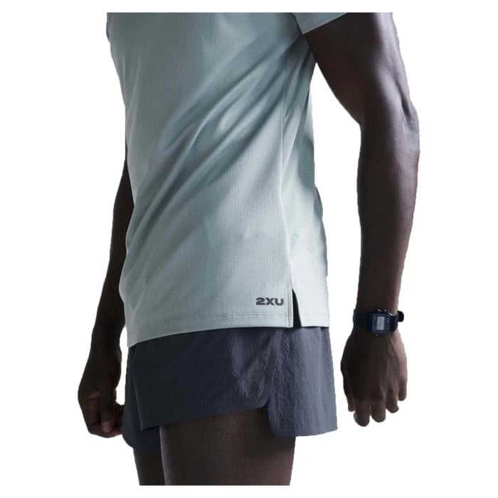 2XU Mens Aero Mesh T-Shirt - Smoke Blue/Black Reflective
